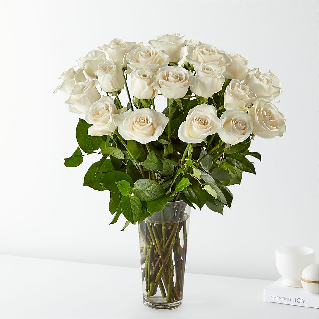 Long Stem White Rose Bouquet – CLARKSON FLOWERS & GIFTS, Mississauga ON
