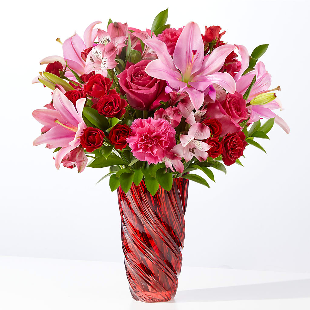 In Love Bouquet with Luxe Swirl Vase – CLARKSON FLOWERS & GIFTS, Mississauga ON