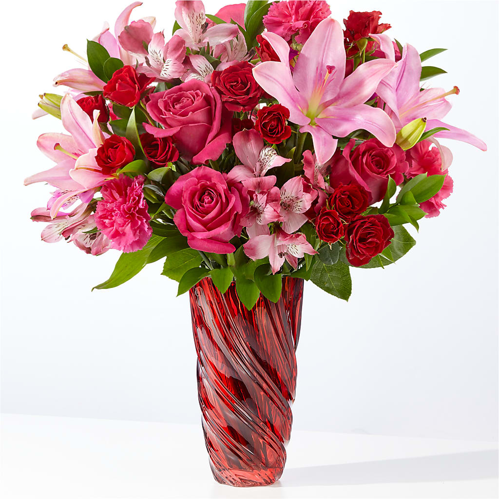 In Love Bouquet with Luxe Swirl Vase – CLARKSON FLOWERS & GIFTS, Mississauga ON