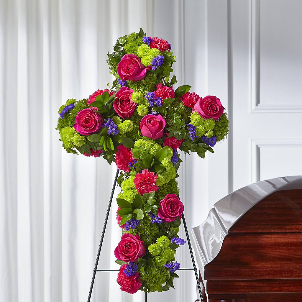 Tribute Rose Floral Cross – CLARKSON FLOWERS & GIFTS, Mississauga ON