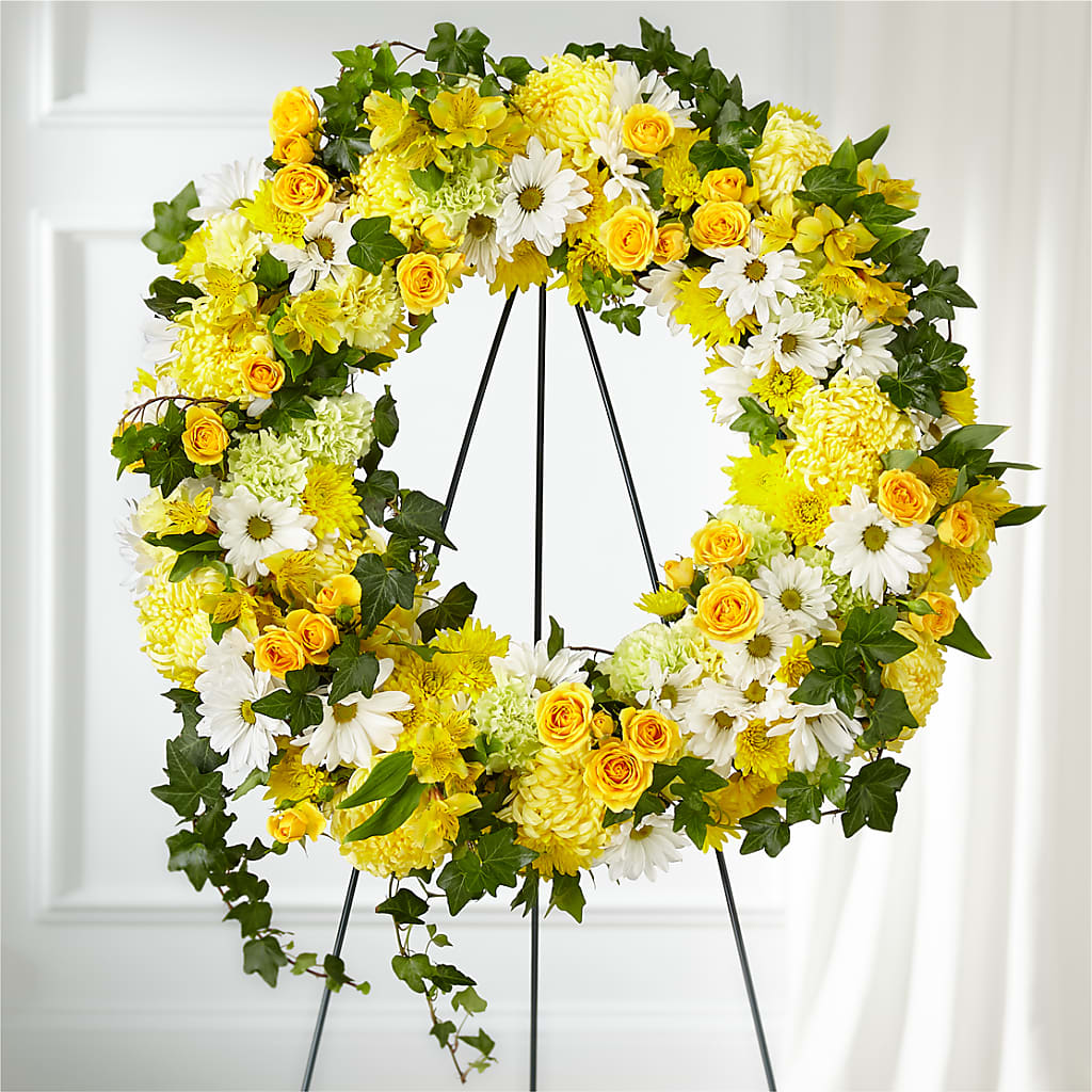 Golden Remembrance Wreath – CLARKSON FLOWERS & GIFTS, Mississauga ON