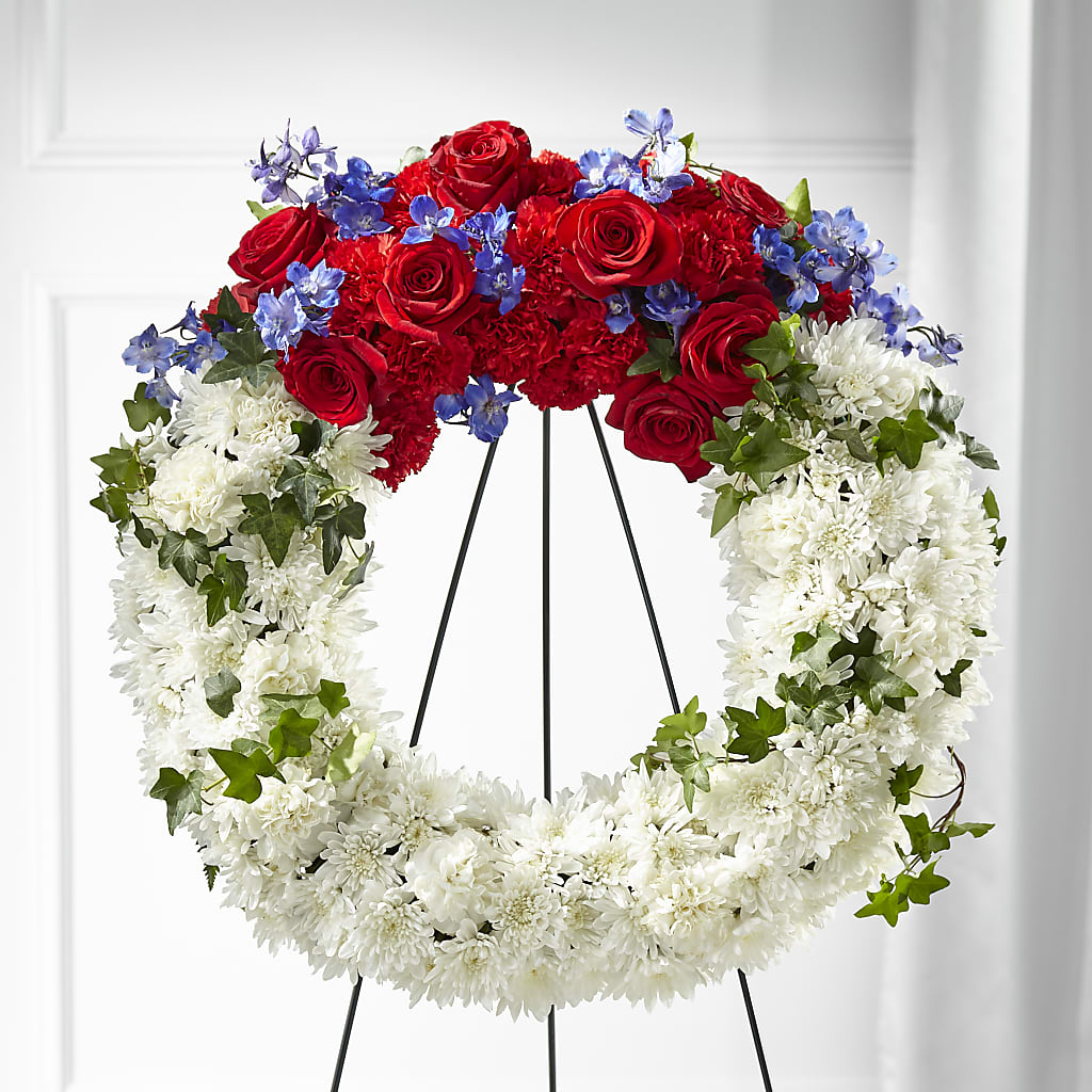 Patriotic Passion Wreath – CLARKSON FLOWERS & GIFTS, Mississauga ON