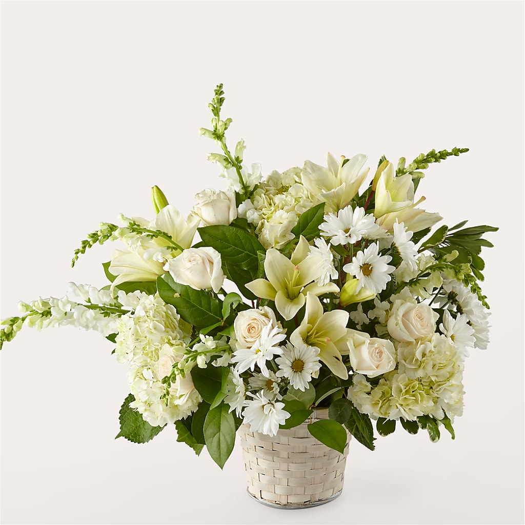 Ivory Elegance Floral Basket – CLARKSON FLOWERS & GIFTS, Mississauga ON