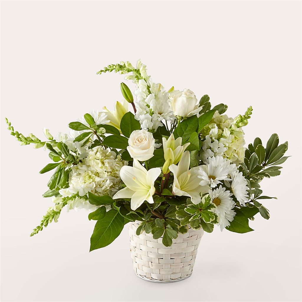 Ivory Elegance Floral Basket – CLARKSON FLOWERS & GIFTS, Mississauga ON