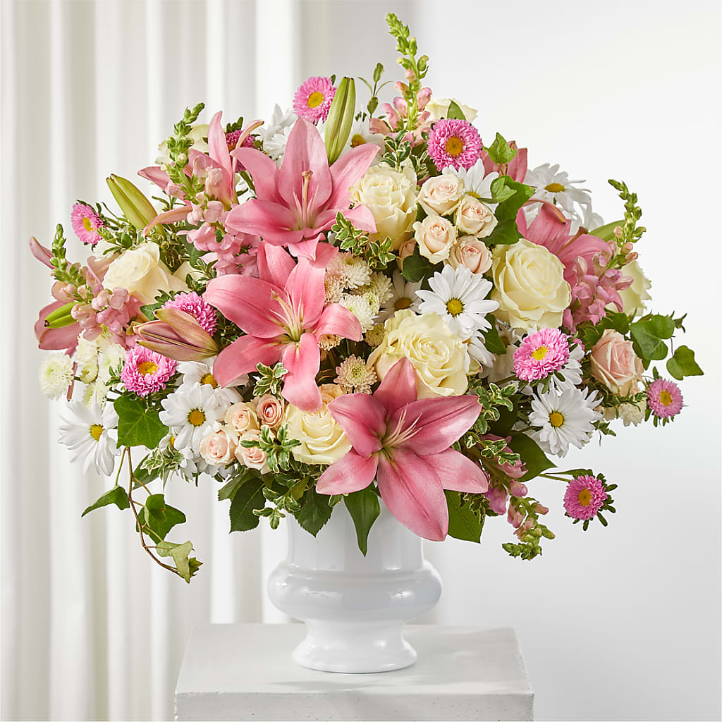 Empathetic Blooms Urn Arrangement – CLARKSON FLOWERS & GIFTS, Mississauga ON