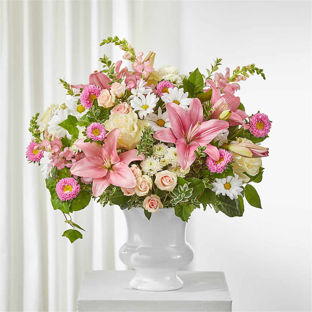 Empathetic Blooms Urn Arrangement – CLARKSON FLOWERS & GIFTS, Mississauga ON