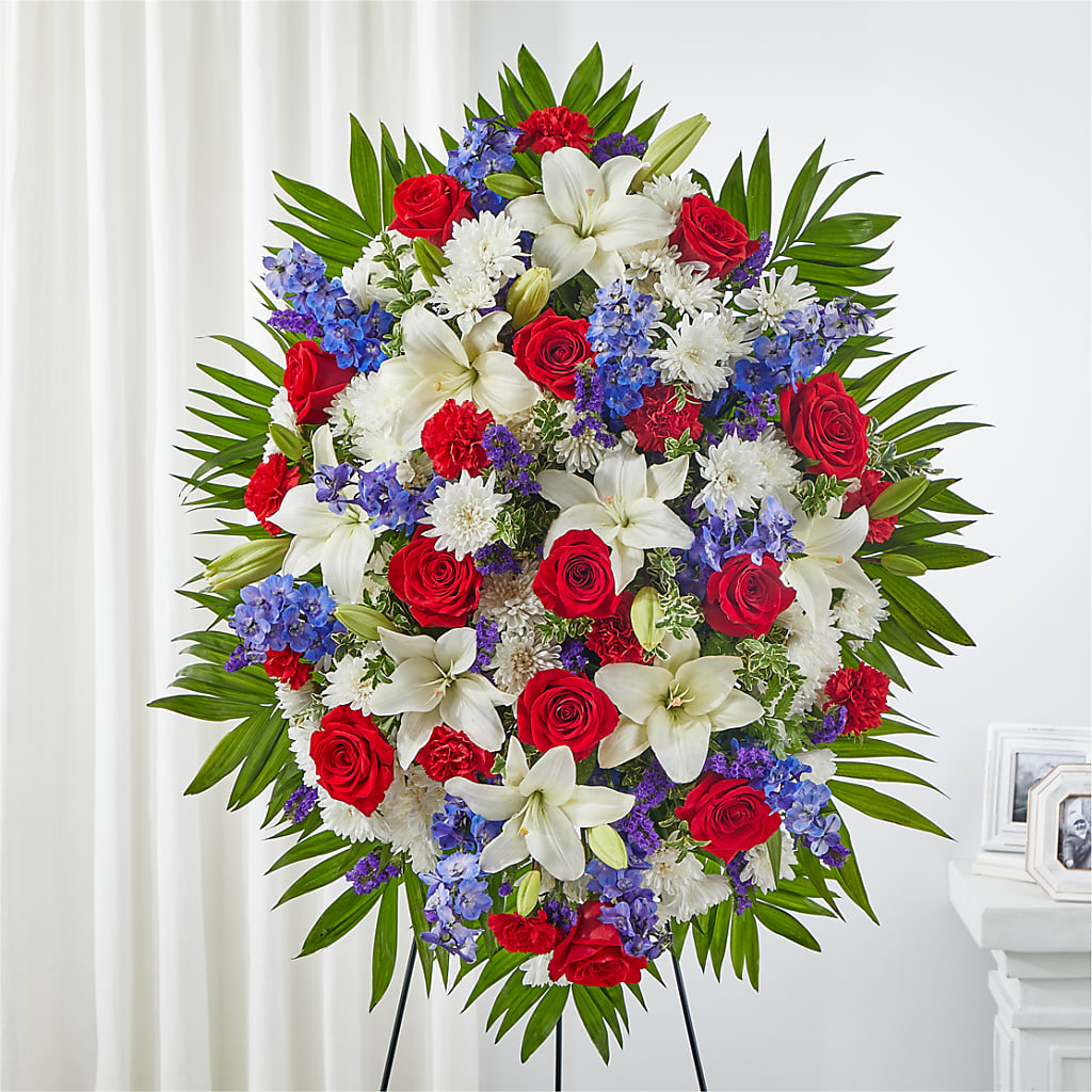 Cherished Service Standing Spray – CLARKSON FLOWERS & GIFTS, Mississauga ON