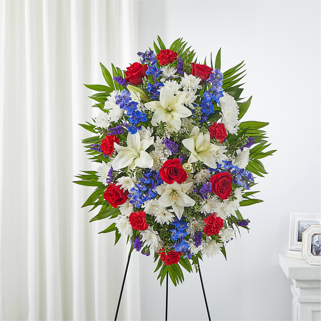 Cherished Service Standing Spray – CLARKSON FLOWERS & GIFTS, Mississauga ON