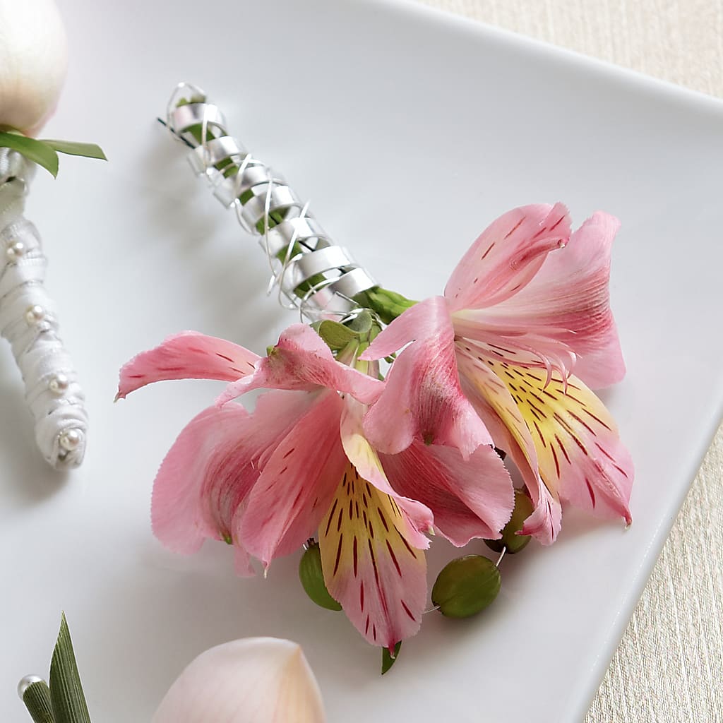 Pink Peruvian Lily Boutonniere – CLARKSON FLOWERS & GIFTS, Mississauga ON