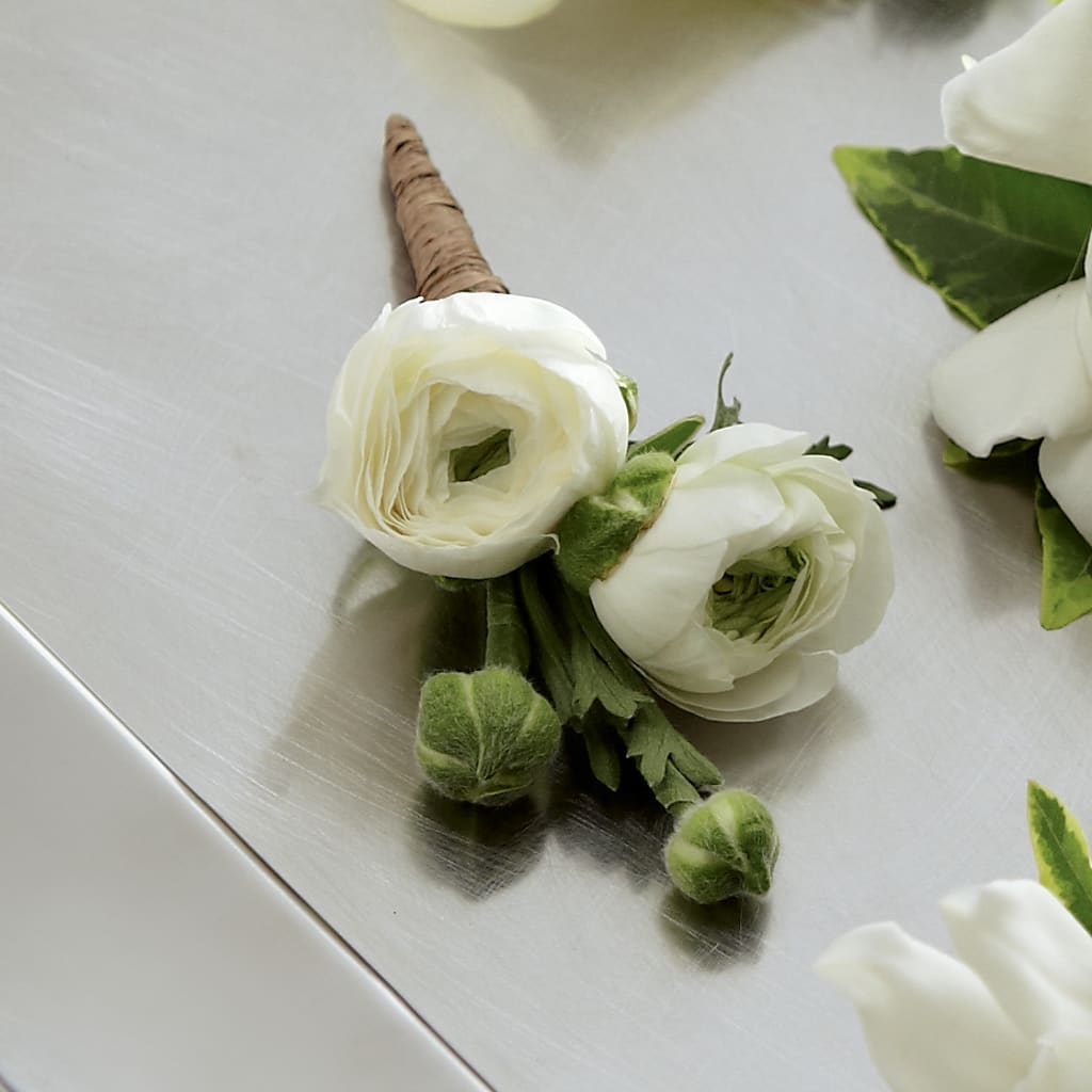 White Ranunculus Boutonniere – CLARKSON FLOWERS & GIFTS, Mississauga ON