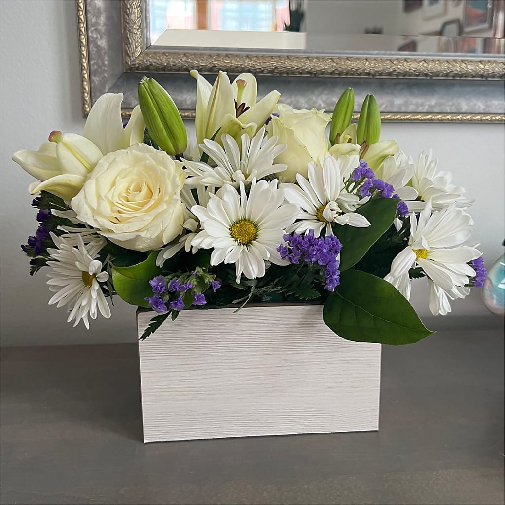 Beyond Blue Box Bouquet – CLARKSON FLOWERS & GIFTS, Mississauga ON