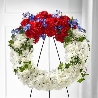 Patriotic Passion Wreath – CLARKSON FLOWERS & GIFTS, Mississauga ON