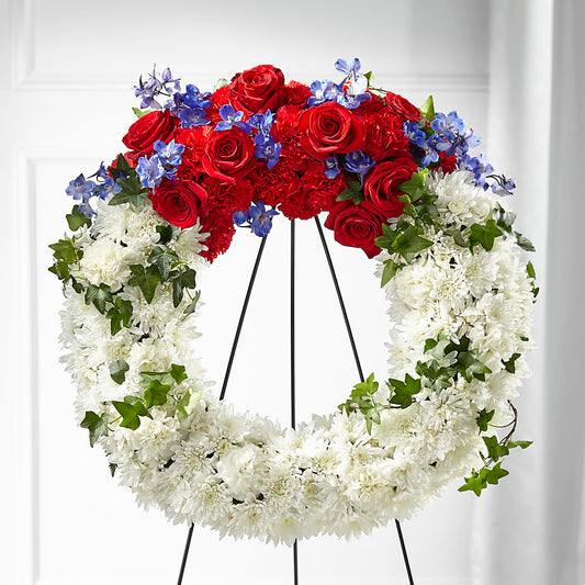 Patriotic Passion Wreath – CLARKSON FLOWERS & GIFTS, Mississauga ON