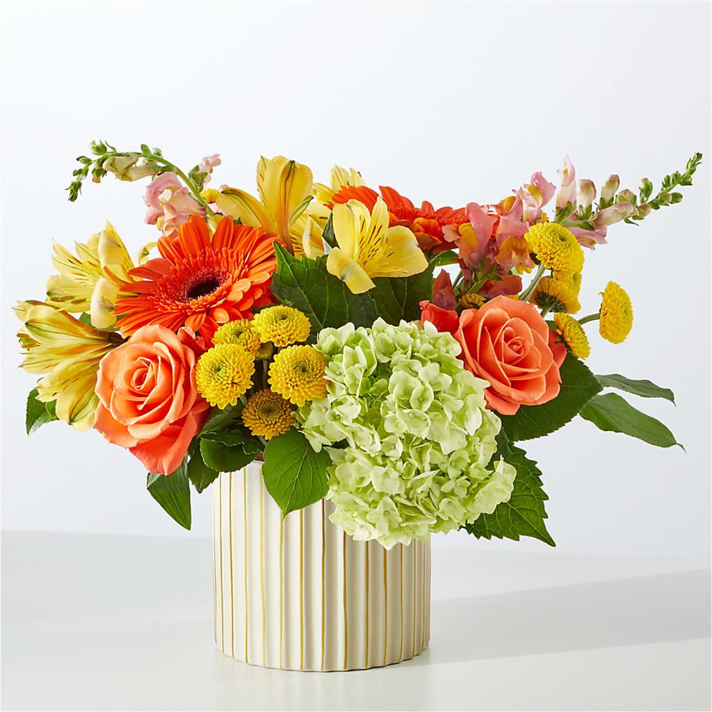 Autumn Sunshine Bouquet with Ivory Vase – CLARKSON FLOWERS & GIFTS, Mississauga ON