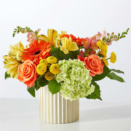 Autumn Sunshine Bouquet with Ivory Vase – CLARKSON FLOWERS & GIFTS, Mississauga ON