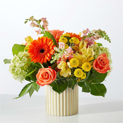 Autumn Sunshine Bouquet with Ivory Vase – CLARKSON FLOWERS & GIFTS, Mississauga ON