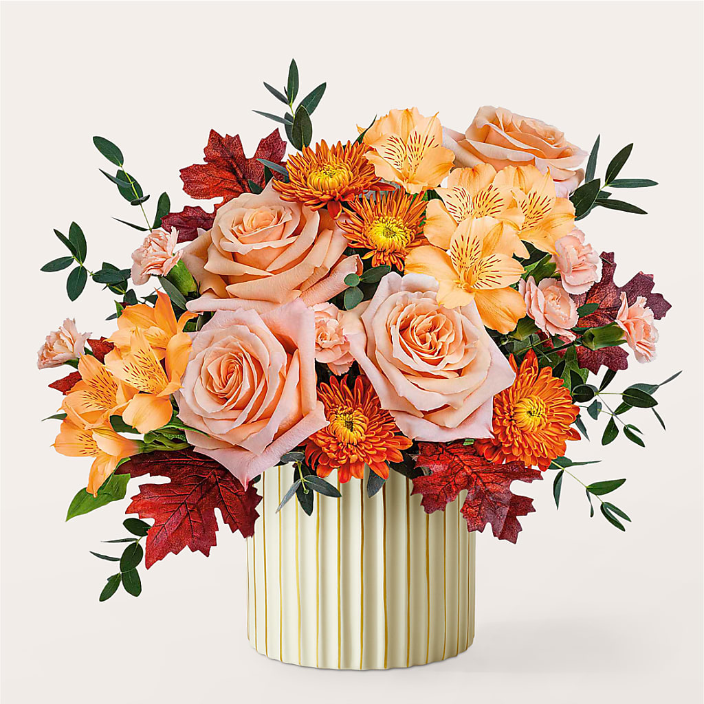 Spiced Latte Bouquet with Ivory Vase – CLARKSON FLOWERS & GIFTS, Mississauga ON