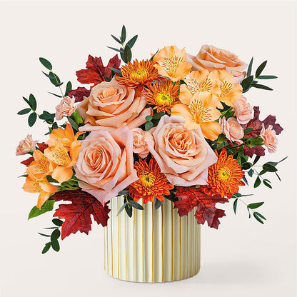 Spiced Latte Bouquet with Ivory Vase – CLARKSON FLOWERS & GIFTS, Mississauga ON