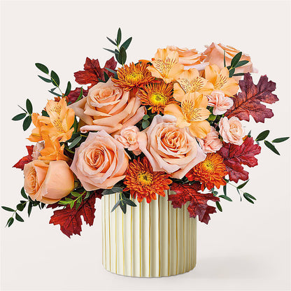 Spiced Latte Bouquet with Ivory Vase – CLARKSON FLOWERS & GIFTS, Mississauga ON