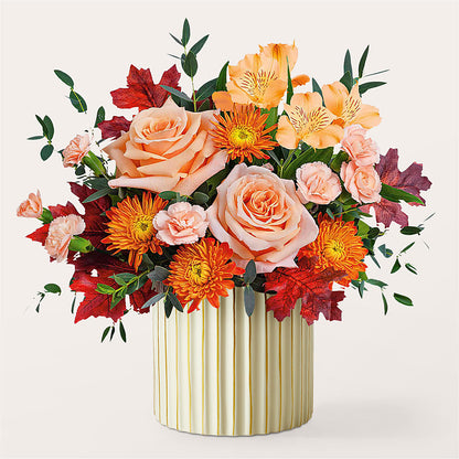 Spiced Latte Bouquet with Ivory Vase – CLARKSON FLOWERS & GIFTS, Mississauga ON