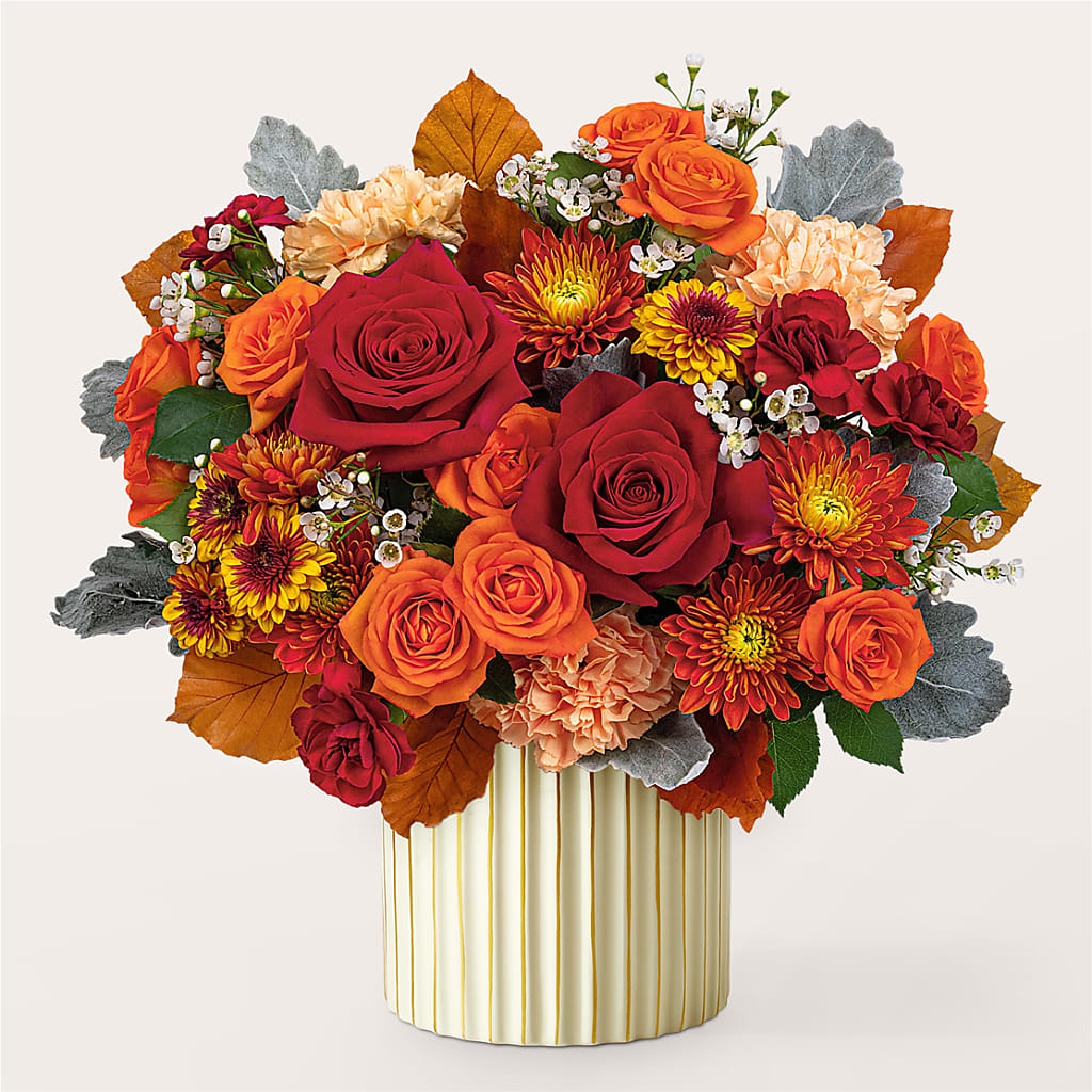 Merlot Bouquet with Ivory Vase – CLARKSON FLOWERS & GIFTS, Mississauga ON