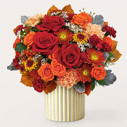 Merlot Bouquet with Ivory Vase – CLARKSON FLOWERS & GIFTS, Mississauga ON