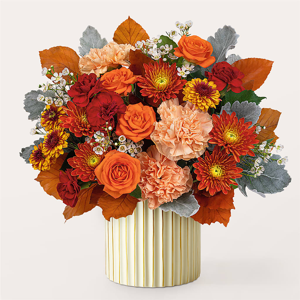 Merlot Bouquet with Ivory Vase – CLARKSON FLOWERS & GIFTS, Mississauga ON